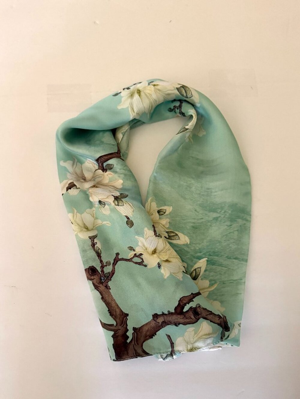 100% Silk Scarf with Floral Print